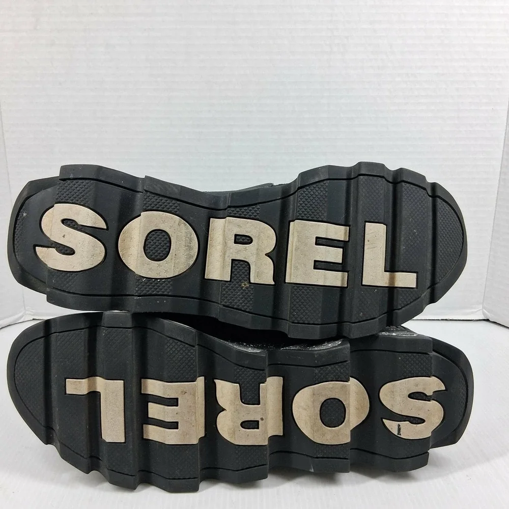 Sorel Kinetic Impact Strap Black Speckled Scalloped Sole Sneakers LL3645-011 10